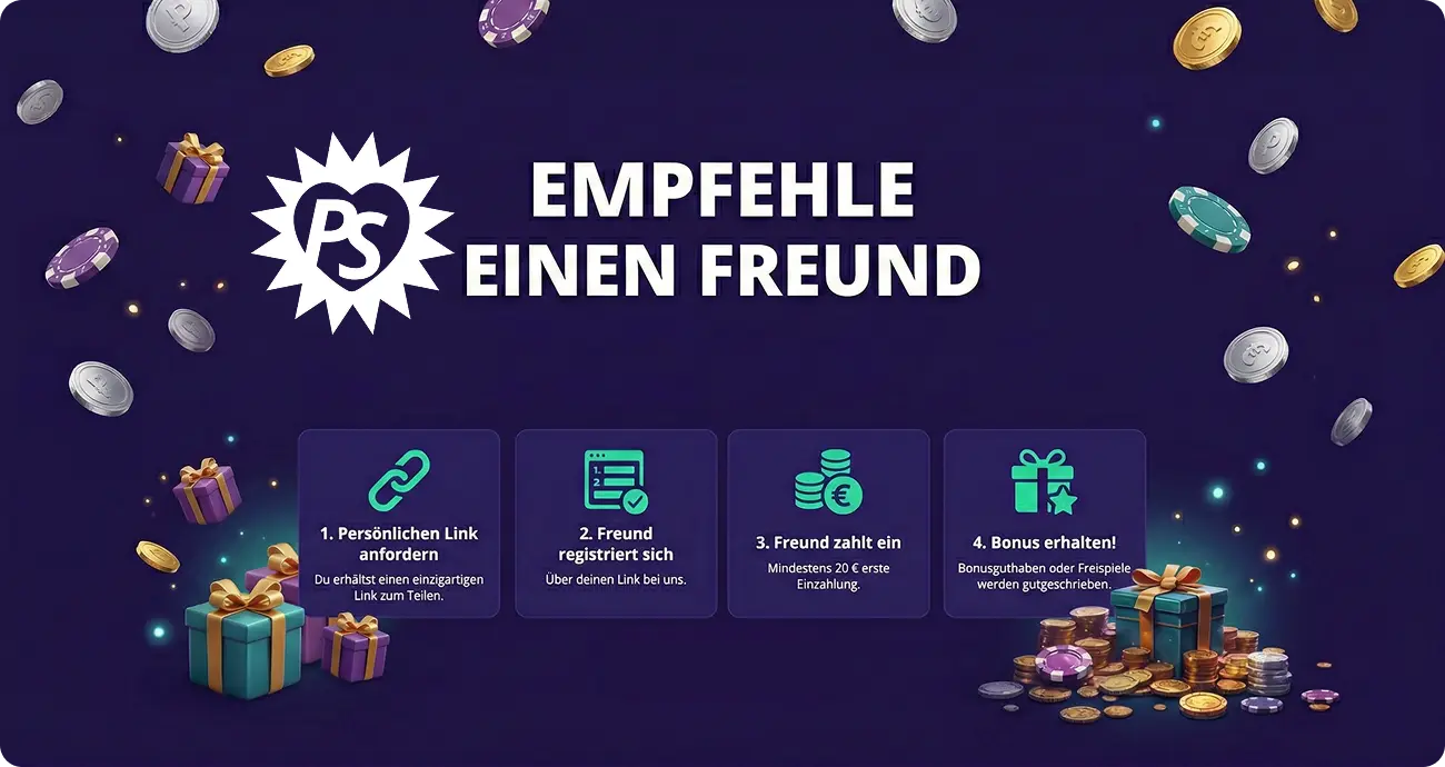 Empfehle einen Freund PlatinumSlots bonus