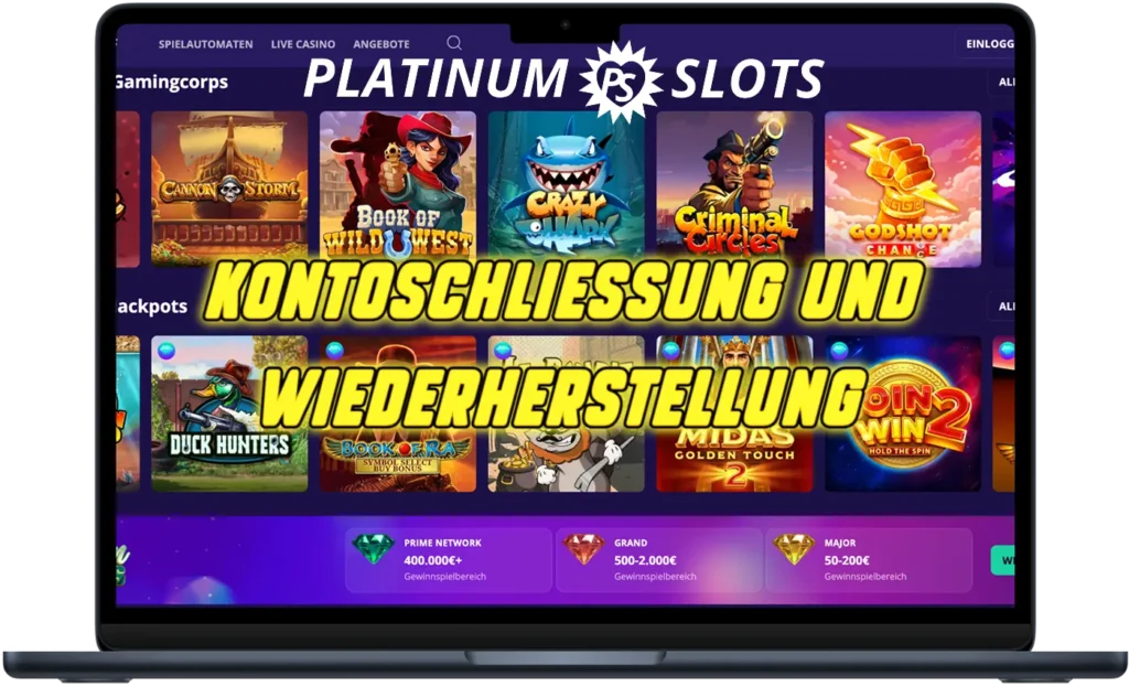 Einloggen, Kontoschließung und Wiederherstellung
