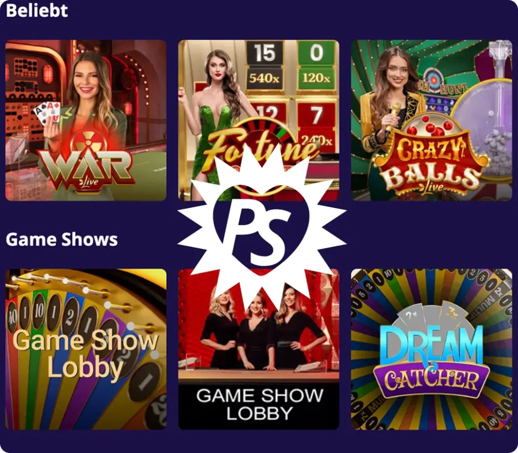 Platinum Slots Casino Spiele mit echten Dealern im Live Casino Bereich